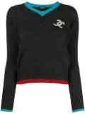 CHANEL Pre-Owned 2000s intarsia-logo cashmere jumper - Grey