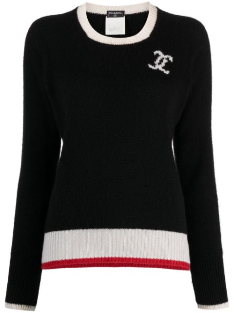 HOT SALE CHANEL 1996 CC cashmere jumper Women