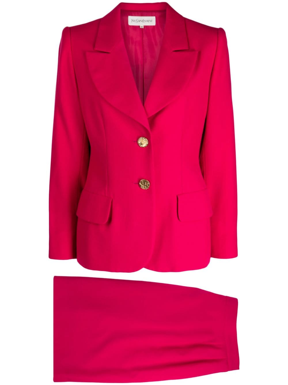 Pre-owned Saint Laurent Single-breasted Skirt Suit In Pink