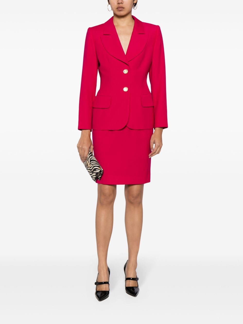 Saint Laurent Pre-Owned single-breasted skirt suit - Roze