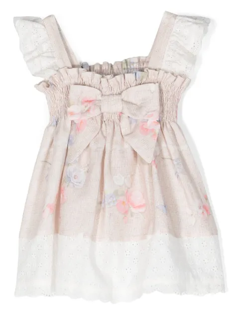 Lapin House graphic-print empire-line dress