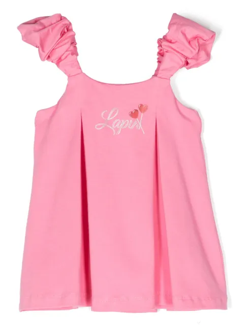 Lapin House vestido con logo estampado y volantes