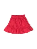 Lapin House peplum-hem cotton skirt - Red