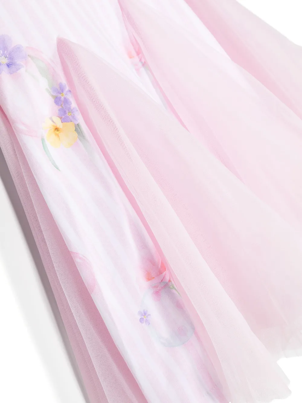 LAPIN HOUSE FLORAL-PRINT PANELLED TULLE DRESS 