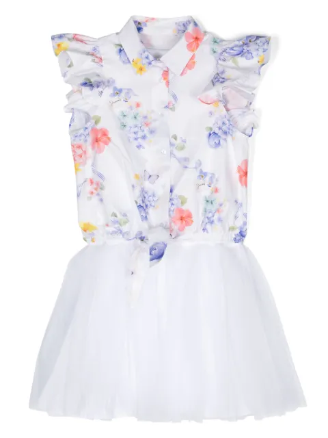 Lapin House floral-print tulle dress