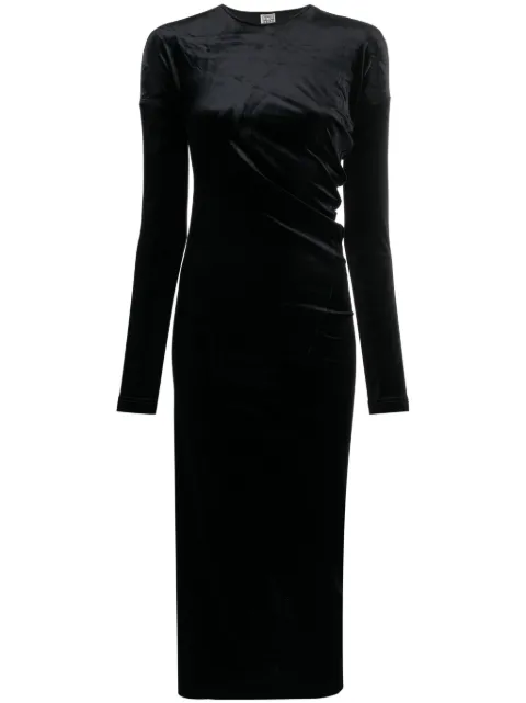 TOTEME Twisted velvet midi dress