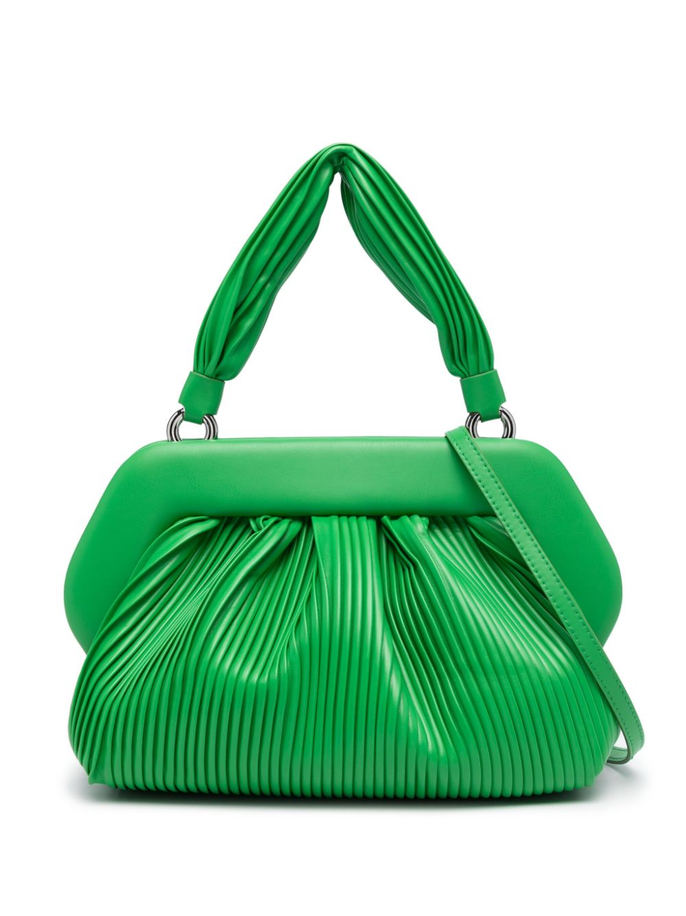 Themoirè Tia Plissé Tote Bag In Green