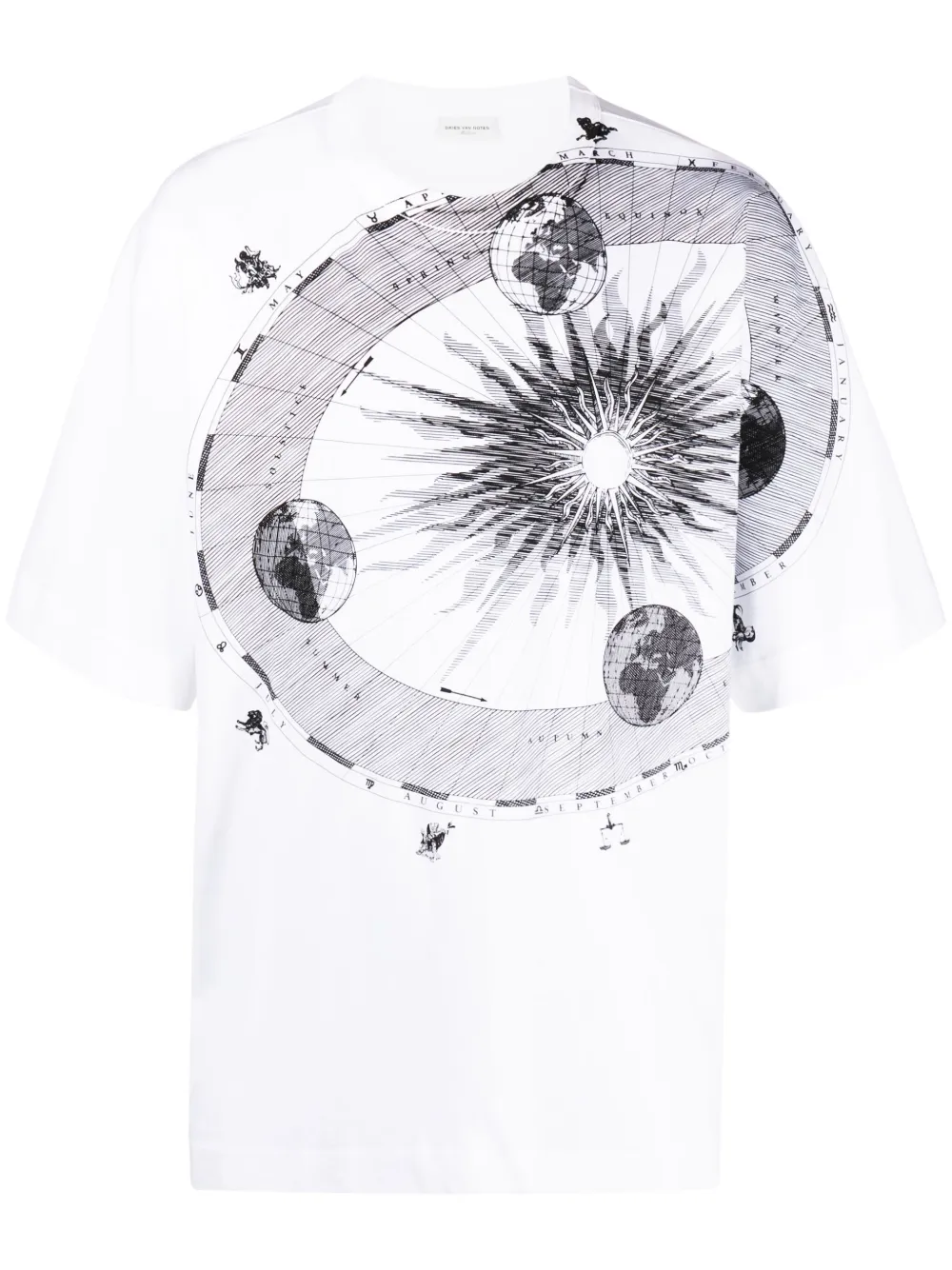DRIES VAN NOTEN Katoenen T-shirt met print Wit