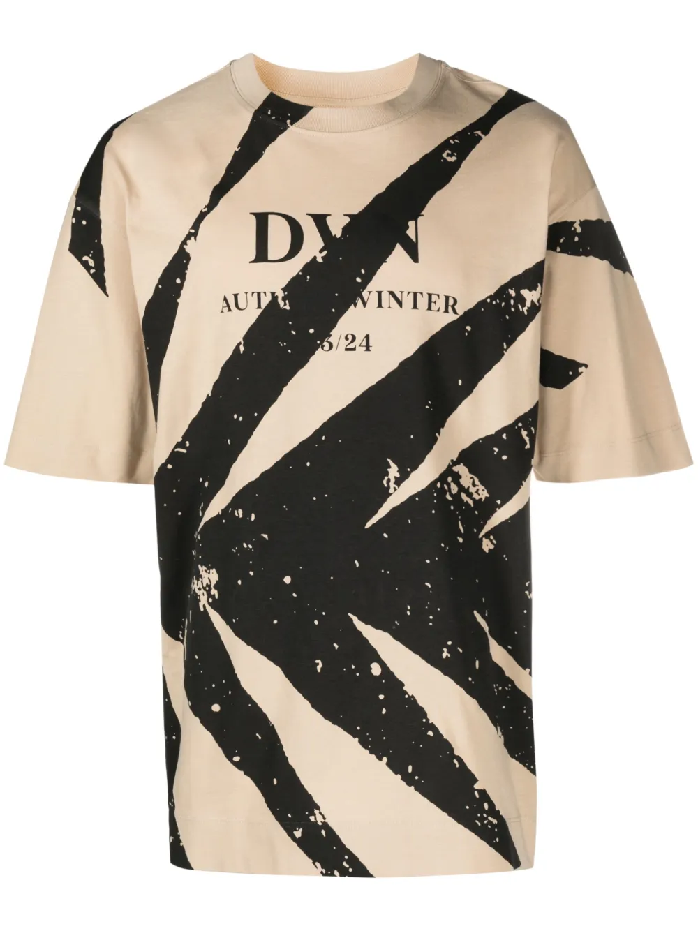 DRIES VAN NOTEN Katoenen T-shirt met print Beige