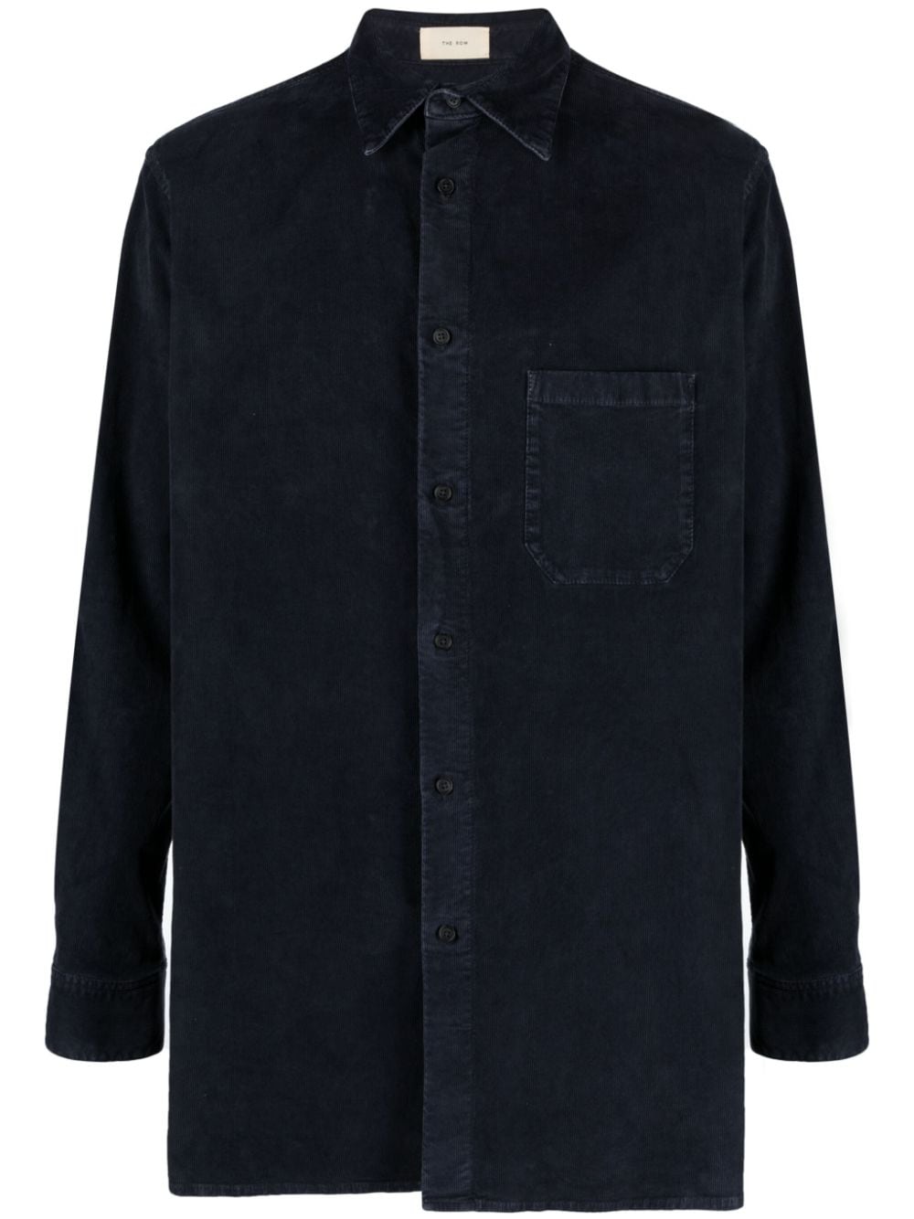 The Row Melvin Pointed-collar Corduroy Shirt In Blue