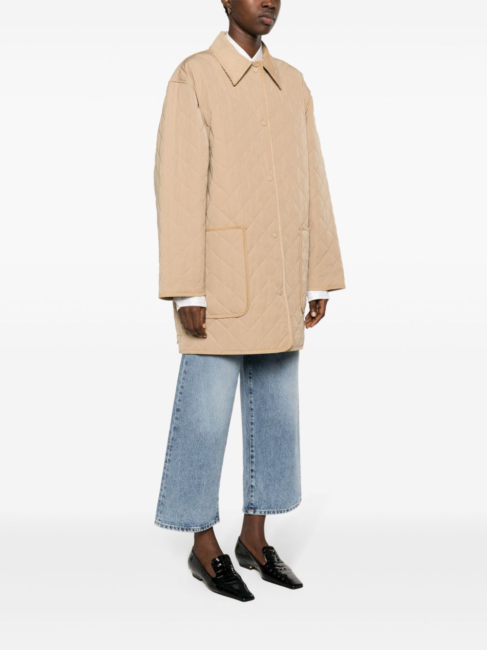 Shop Totême Quilted Barn Jacket In Neutrals