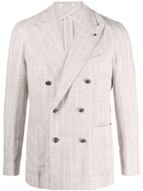 Tagliatore linen-blend double-breasted blazer Men