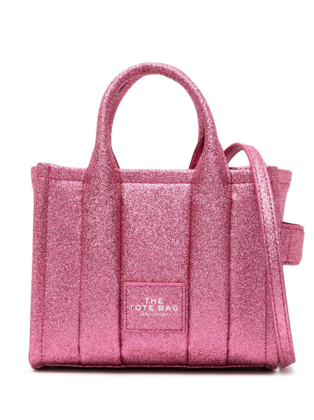 Marc Jacobs The Galactic Glitter Mini Tote Bag In Lipstick Pink