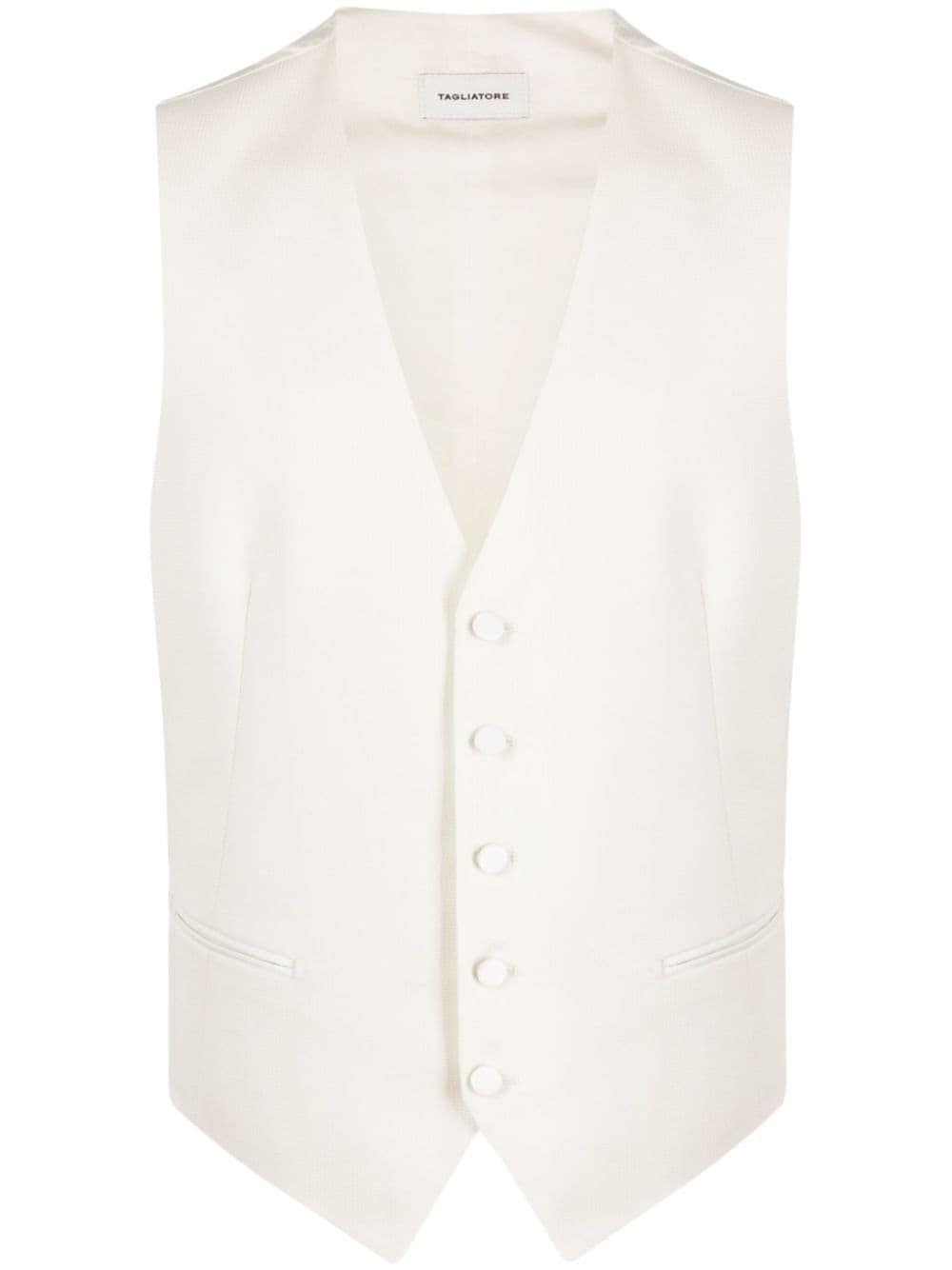 Tagliatore Button-up Wool-blend Waistcoat In Neutrals