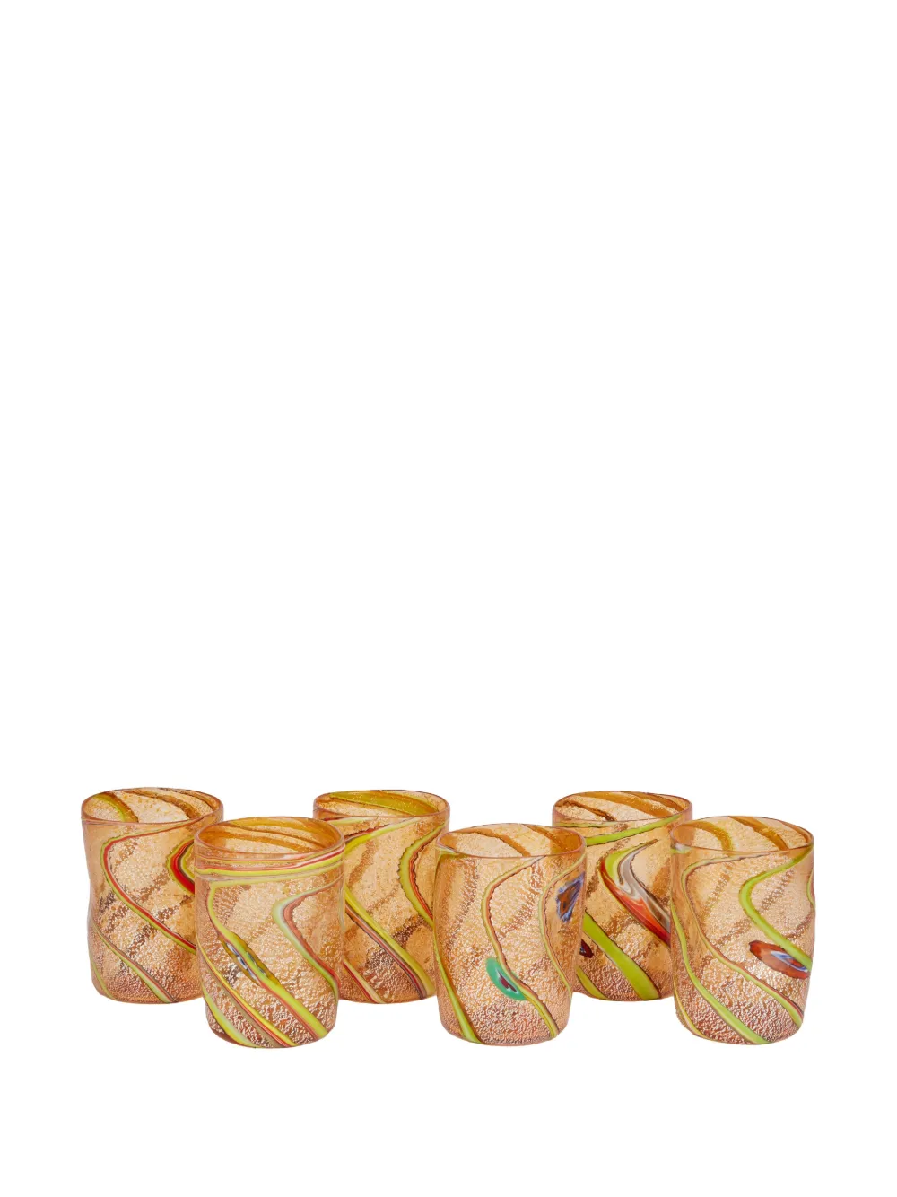 Cabana Penellate Glasses (set Of Six) In Orange