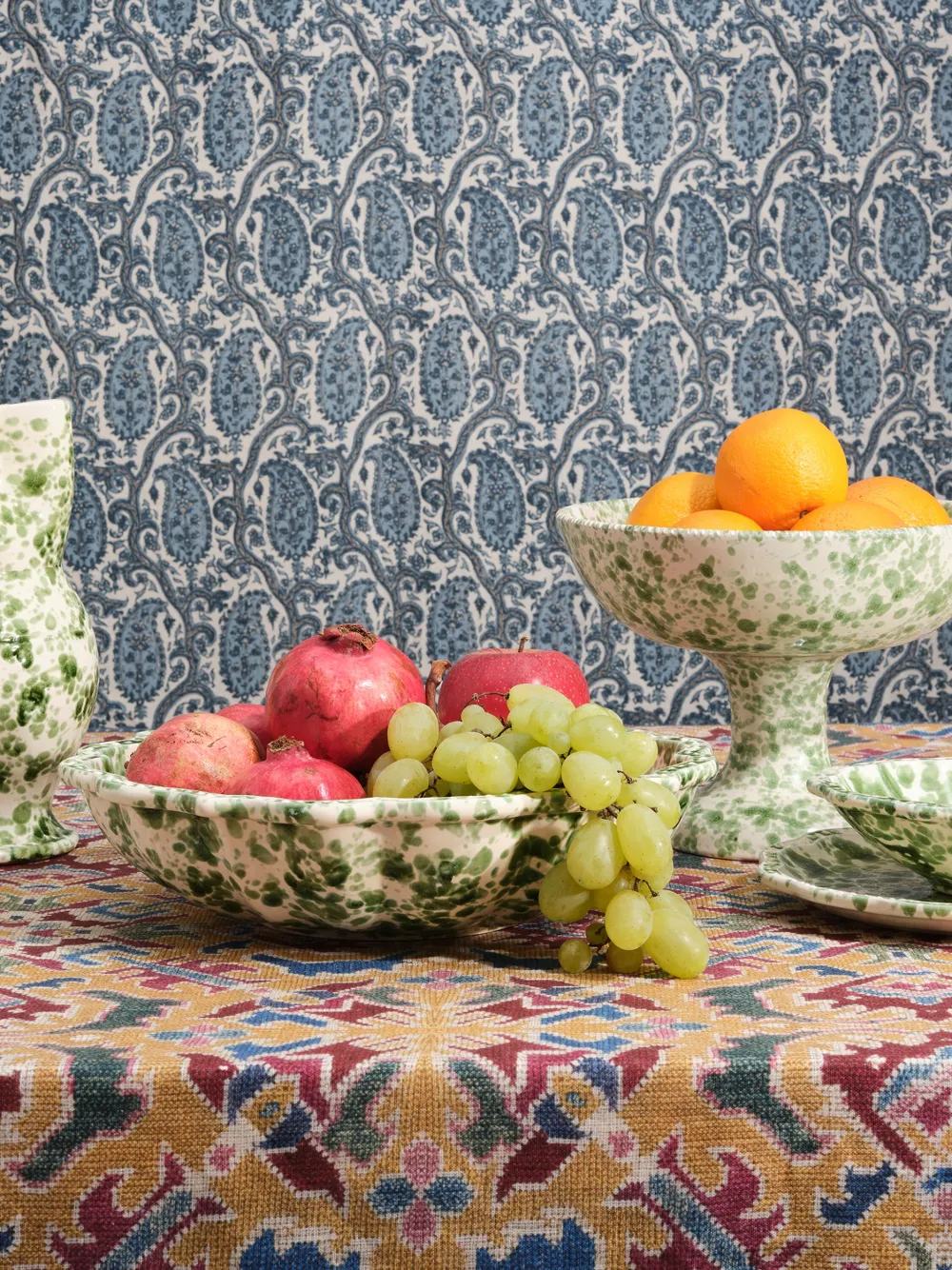 Cabana Speckled Serving Bowl (34cm) In Green