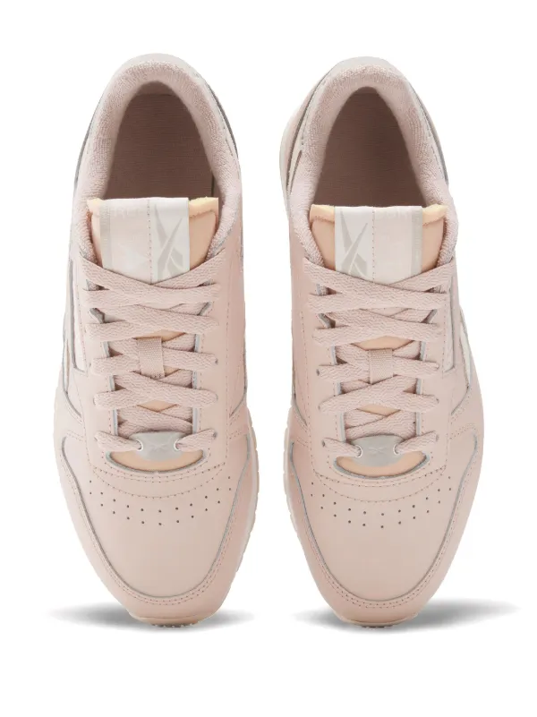 Reebok lace up sneakers women Calf Suede Artificial Leather Rubber Polyethylene vinyl acetate PEVA 8 Pink