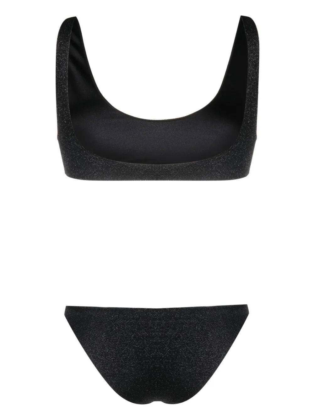Oséree Lumierè scoop-neck lurex bikini set - Zwart