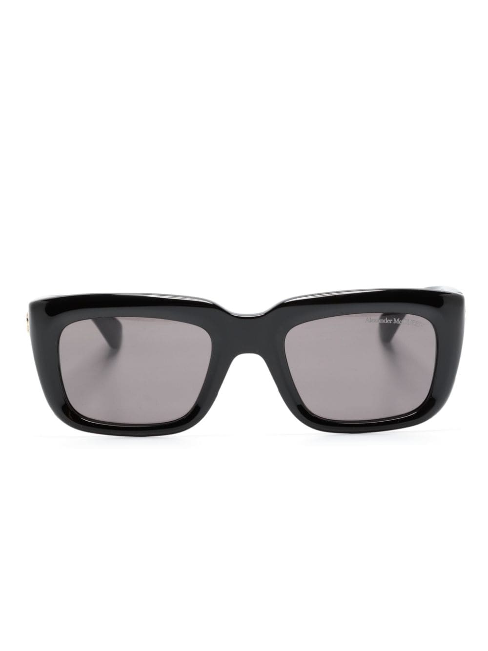 Alexander Mcqueen Floating Skull Square-frame Sunglasses In Black
