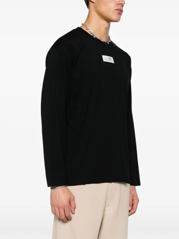 MM6 Maison Margiela ナンバーモチーフ ロングTシャツ | ブラック | FARFETCH JP