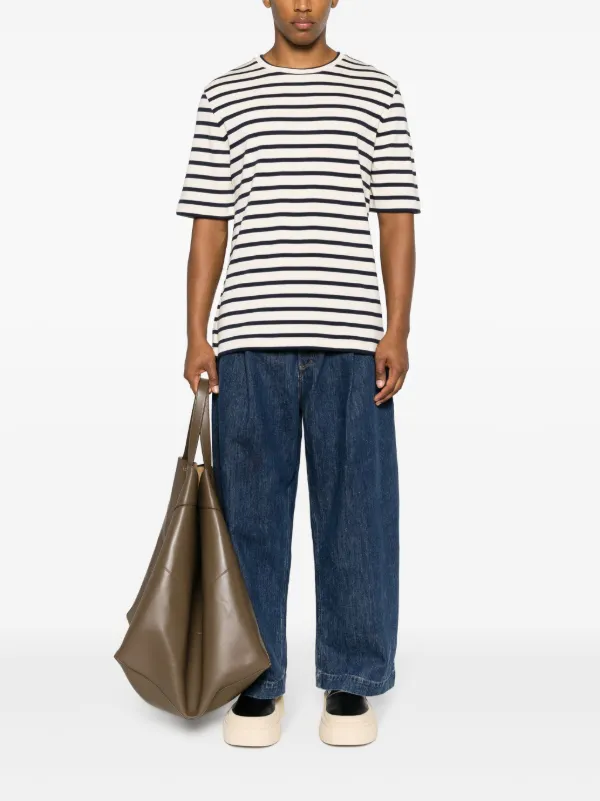 【万能アイテム】JILSANDER ストライプ Tシャツ Jil Sander ストライプ Tシャツ | ニュートラル | FARFETCH JP