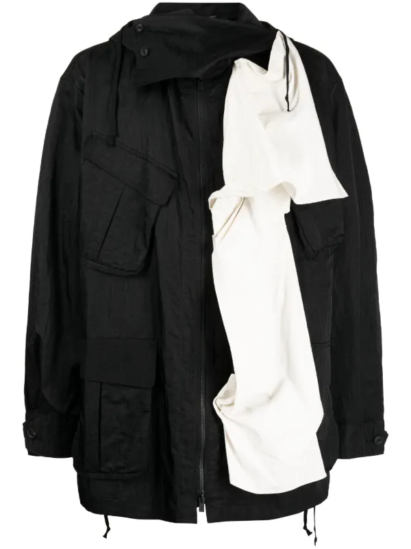 Yohji Yamamoto フーデッド ジャケット | ブラック | FARFETCH JP