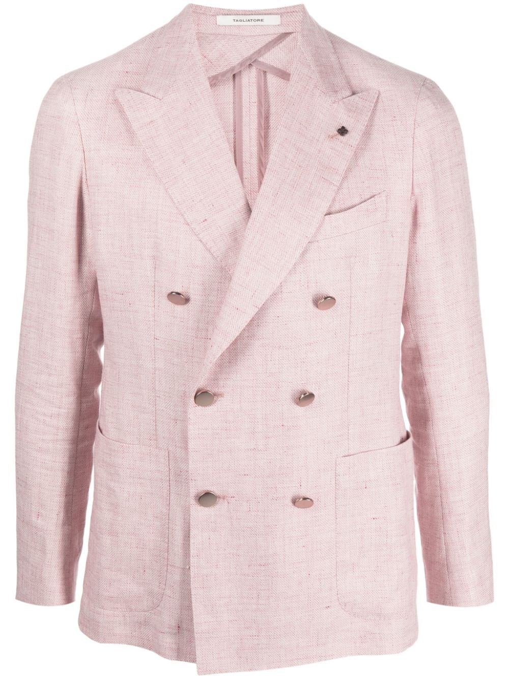 Tagliatore Linnen blazer met dubbele rij knopen Roze