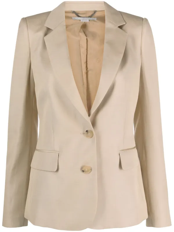 Stella McCartney Iconic Notched-lapels Blazer in Neutrals
