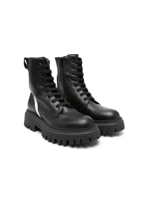 Marni Kids logo-appliqué leather boots