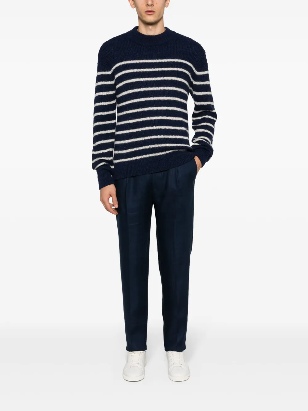 Tagliatore Straight linnen broek - Blauw