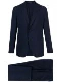 Tagliatore logo-appliqué virgin wool single-breasted suit - Blue