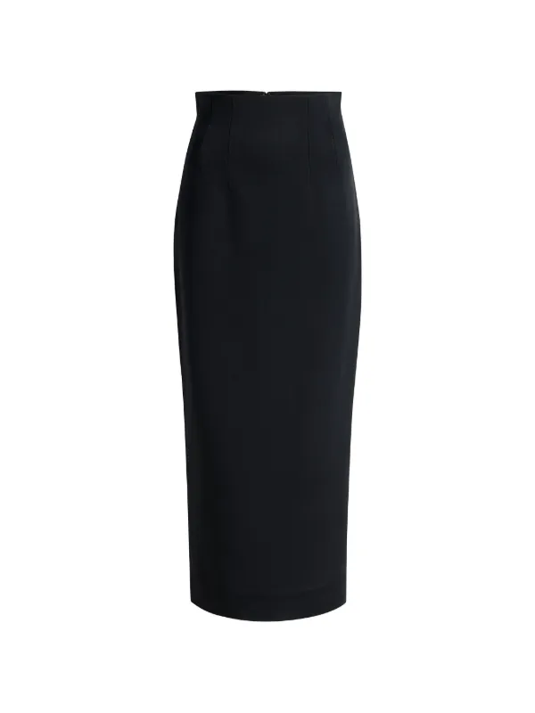 Khaite The Loxley High-waisted Skirt in Black
