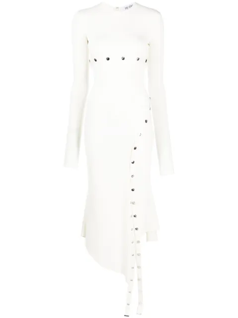 The Attico long-sleeve asymmetric midi dress