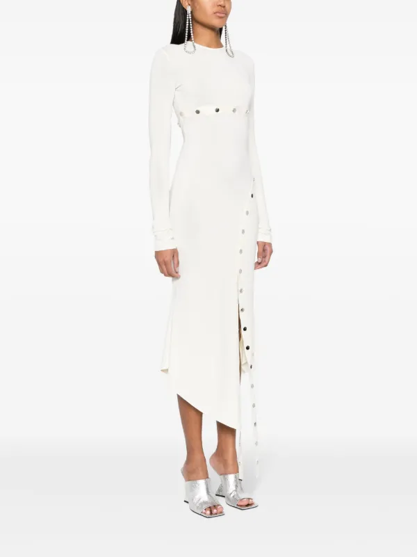 ワンピースその他 THE ATTICO Women Dresses 250WCA00404CCC104MA 001 WHITE The Attico long-sleeve Asymmetric Midi Dress | Neutrals