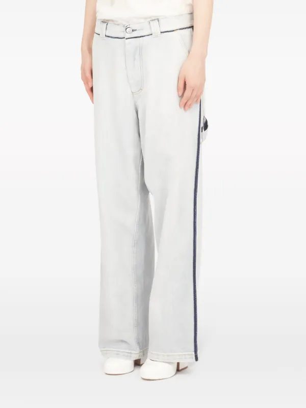 Maison Margiela コントラストトリム ワイドジーンズ | ブルー