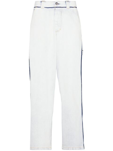 Maison Margiela contrasting-trim mid-rise wide-leg jeans Women