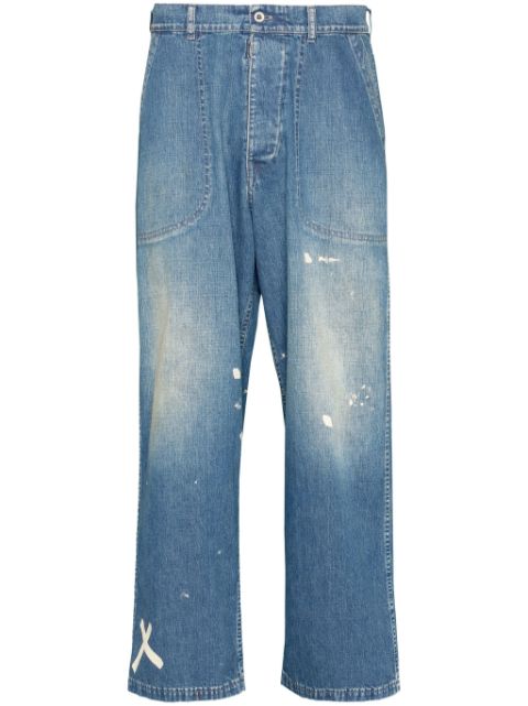 Maison Margiela paint-splatter wide-leg jeans