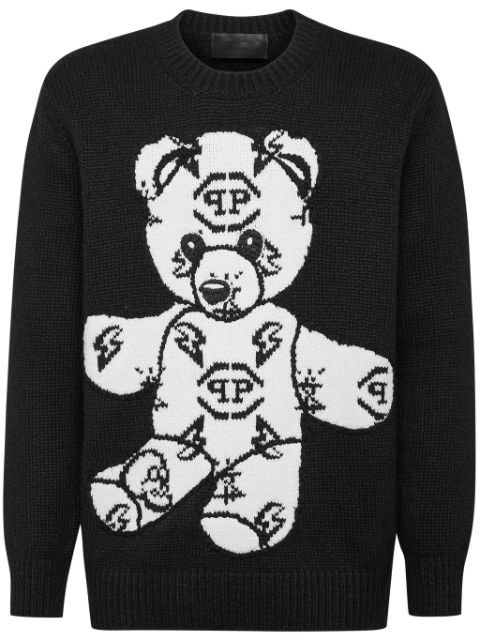 Philipp Plein Teddy Bear embroidered-jacquard jumper Men