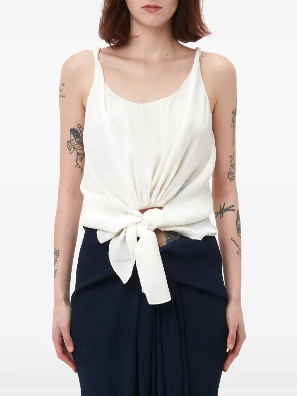 JW Anderson Knotted Tank Top | White | FARFETCH UK