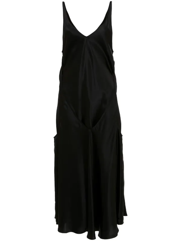 JW Anderson Sleeveless Silk Midi Dress in Black