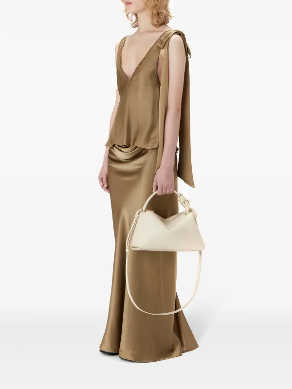 JW Anderson Sleeveless Silk Top | Brown | FARFETCH