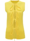 JW Anderson lace-up ribbed-knit top - Yellow