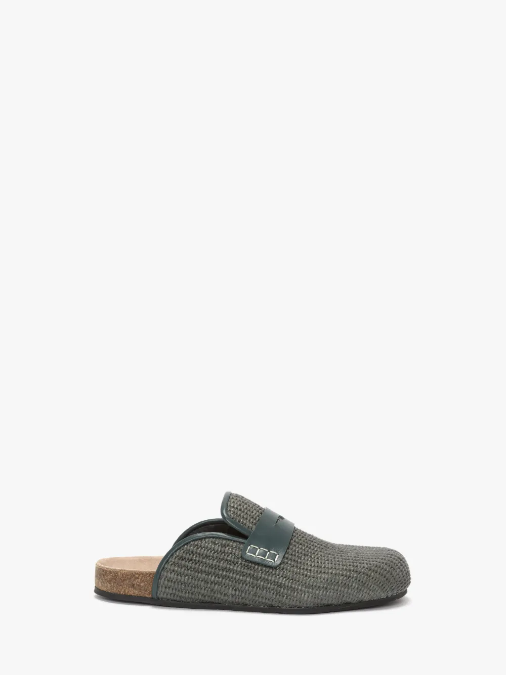 Shop Jw Anderson Raffia Loafer Mules In Green