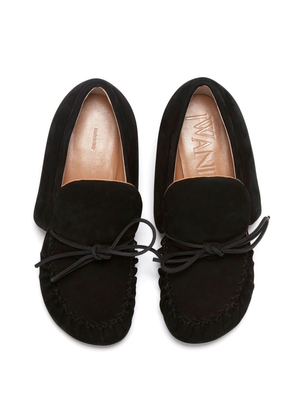 Shop Jw Anderson Bow-detail Kitten-heel Moccasins In Black