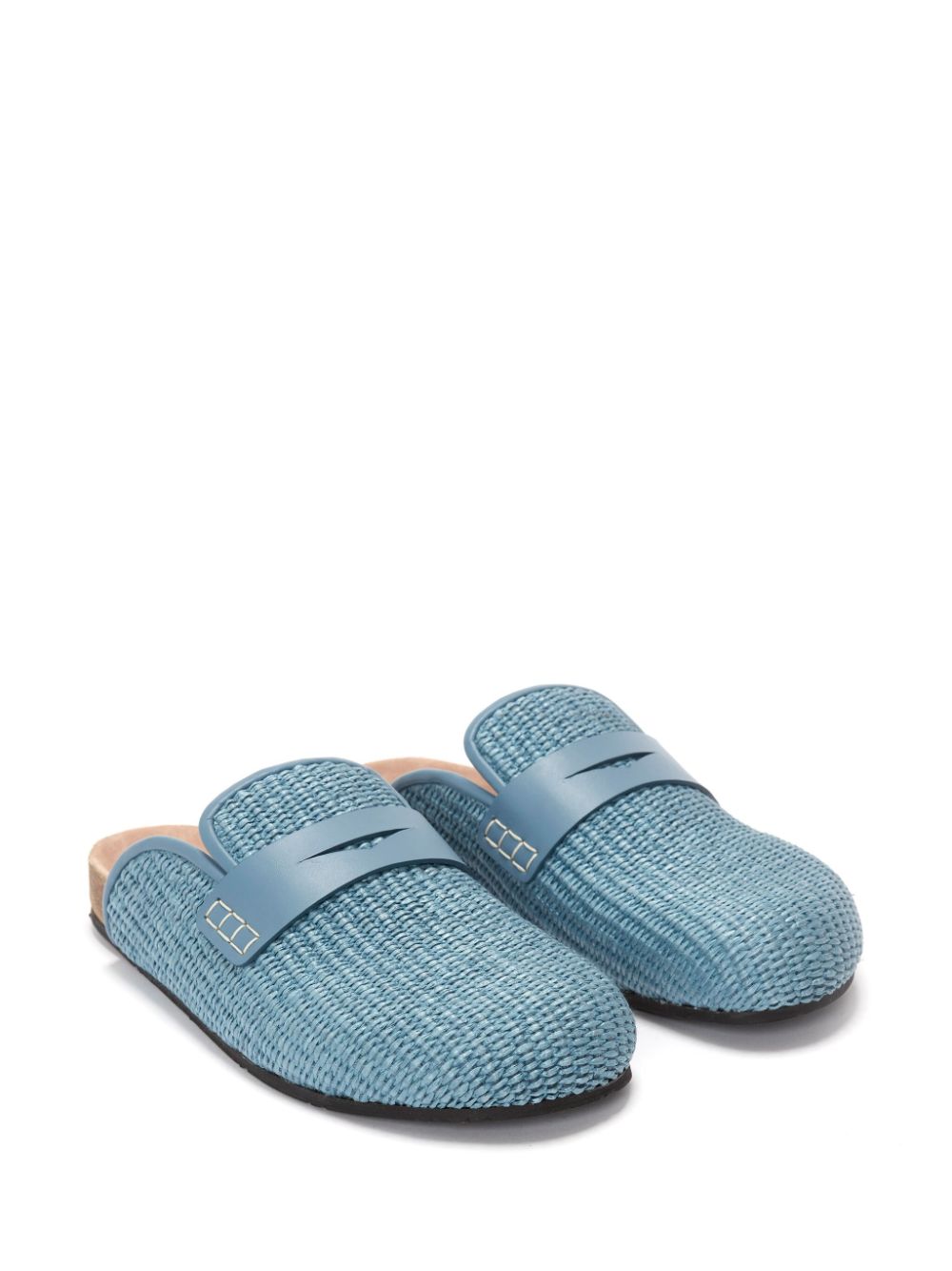 JW Anderson Geweven raffia loafer muiltjes - Blauw