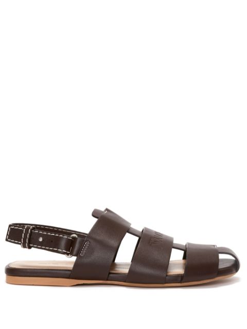 JW Anderson caged leather slingback sandals Women