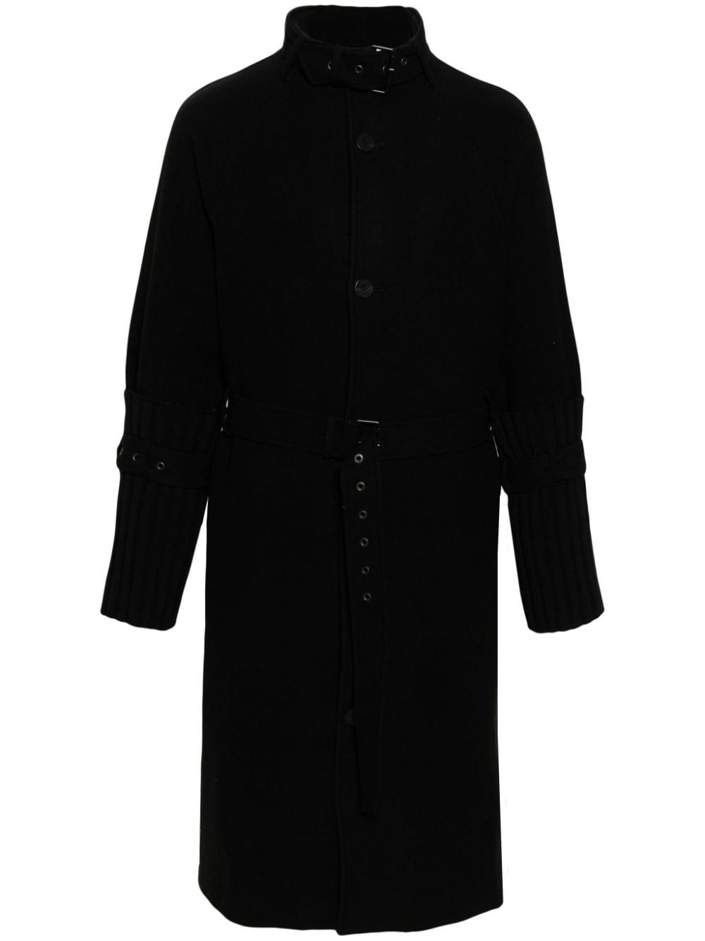 Ximon Lee Belted Wool-blend Coat In Black