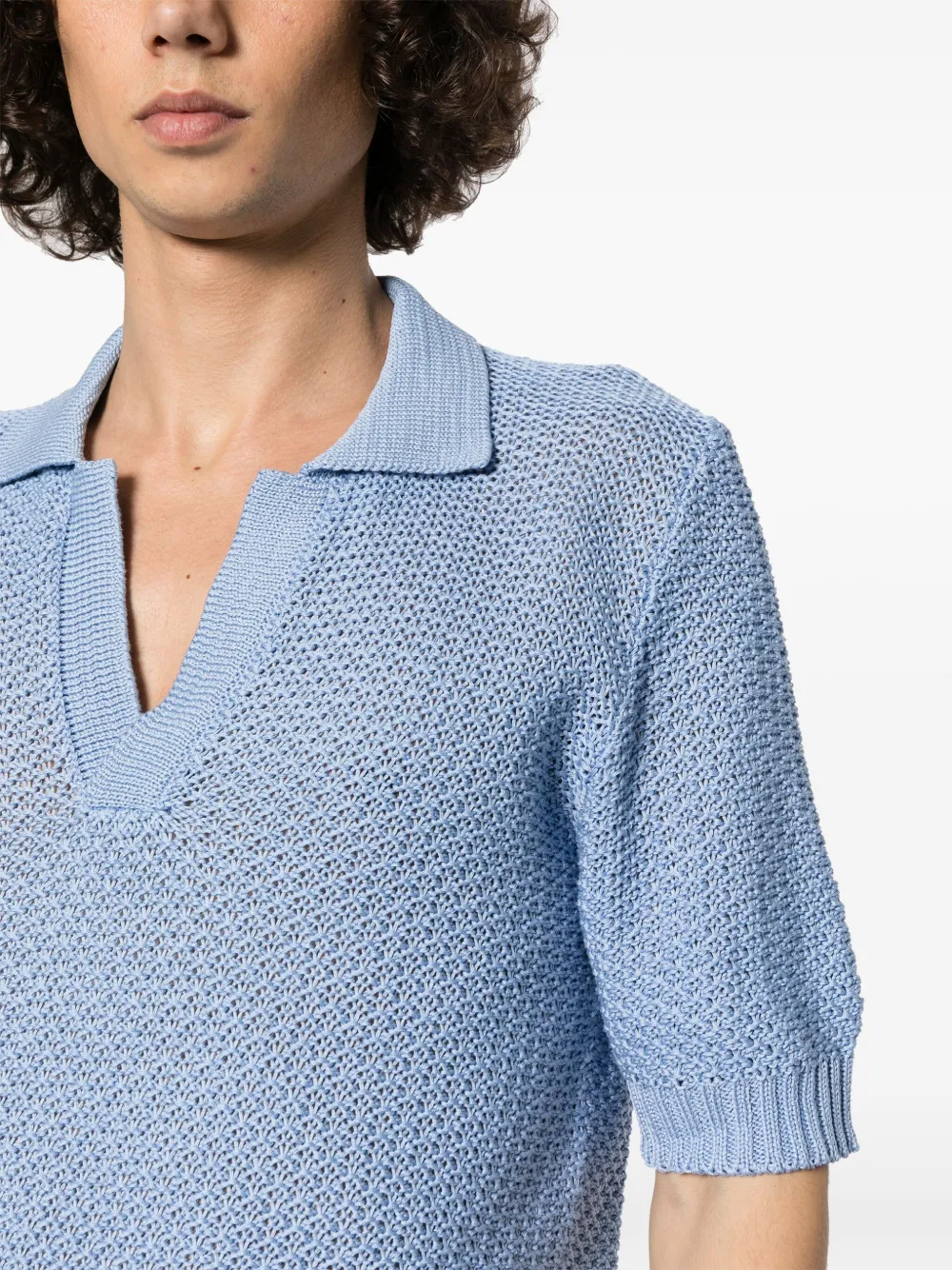 Tagliatore Katoenen poloshirt Blauw