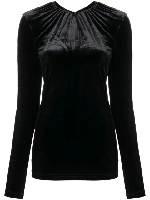 TOTEME gathered-neck velvet top