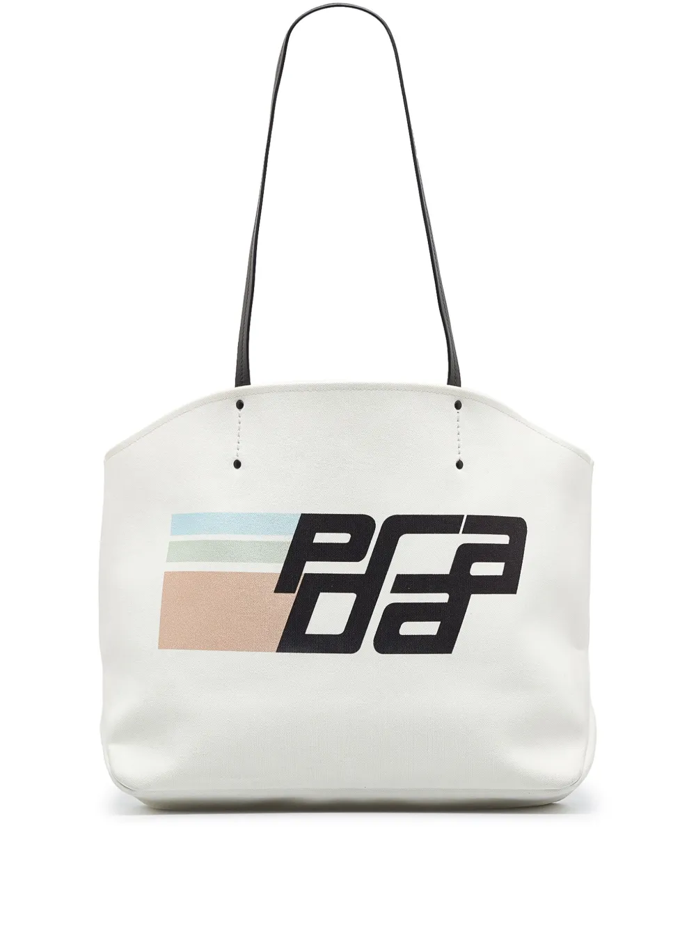 Pre-owned Prada 2013-present  Canapa Racing Logo Shopping Tote In White